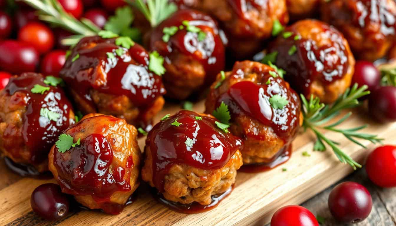 Cranberry Turkey Meatball Bites