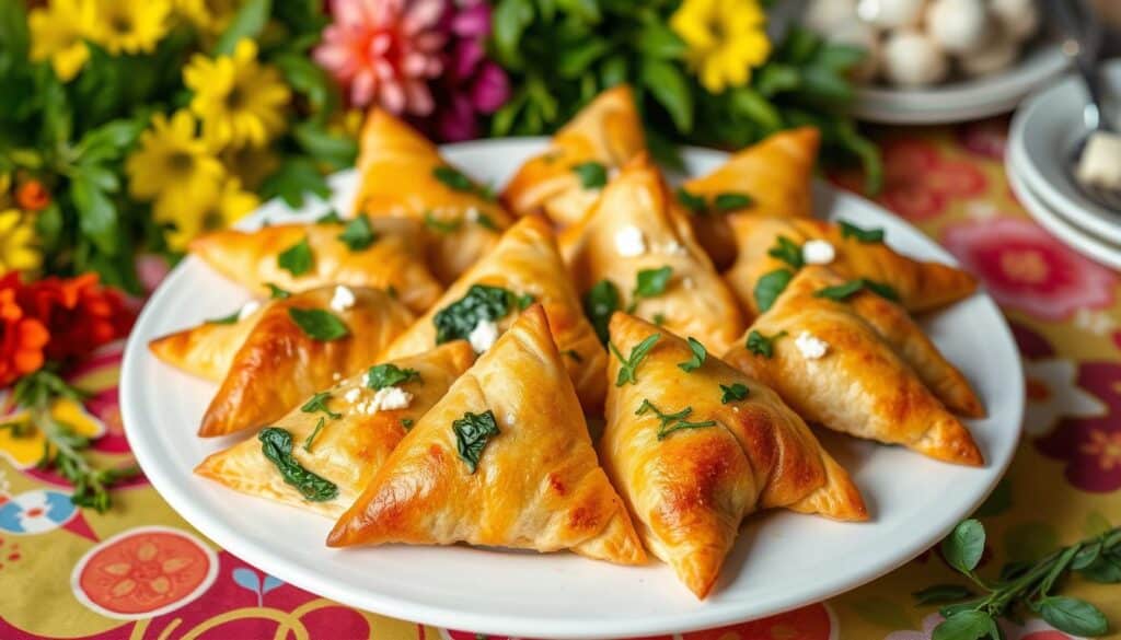 Festive Spinach Feta Triangles