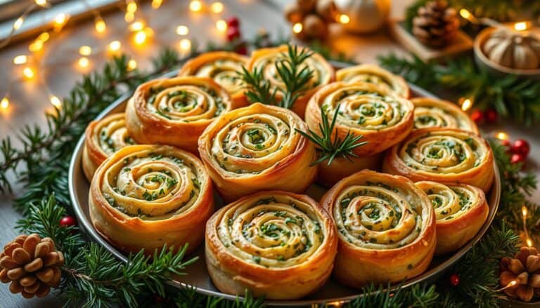 Garlic Herb Christmas Pinwheel Rolls