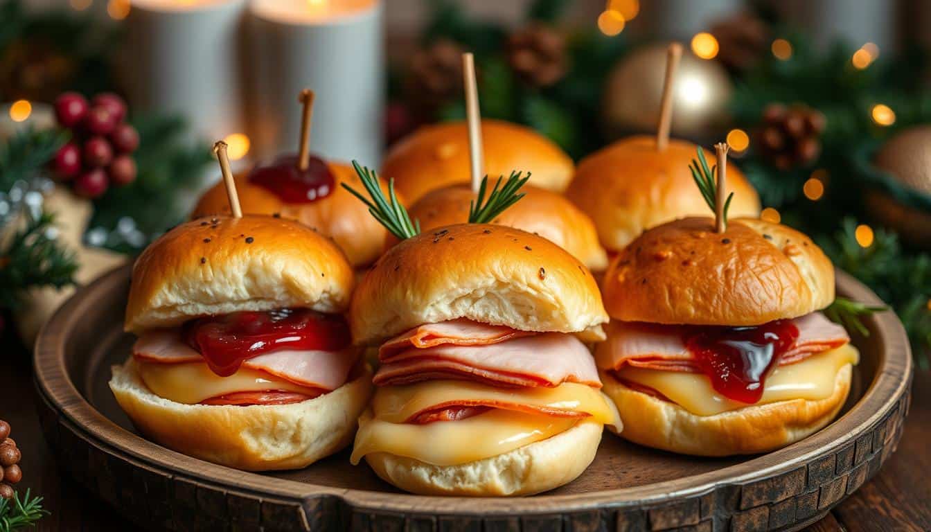 Mini Christmas Ham and Cheese Sliders