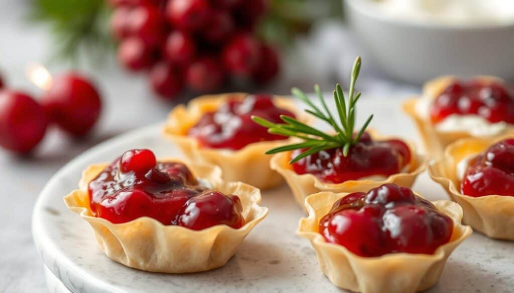 Mini Cranberry Brie Phyllo Cups