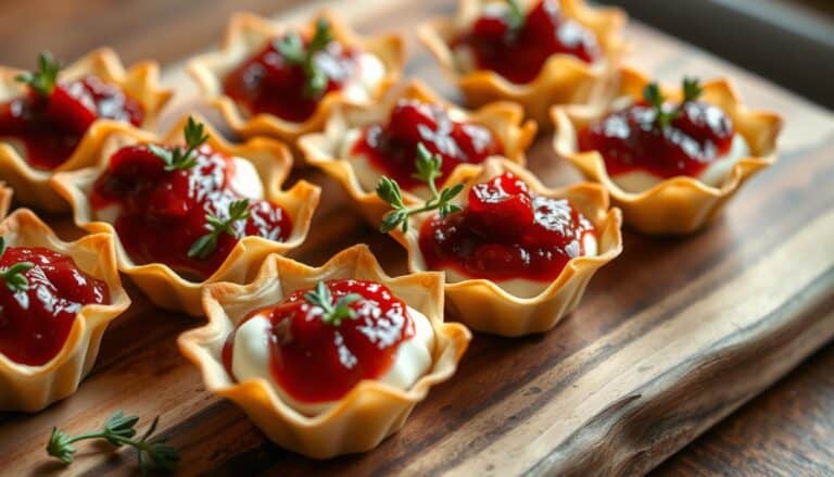 Mini Cranberry Brie Phyllo Cups