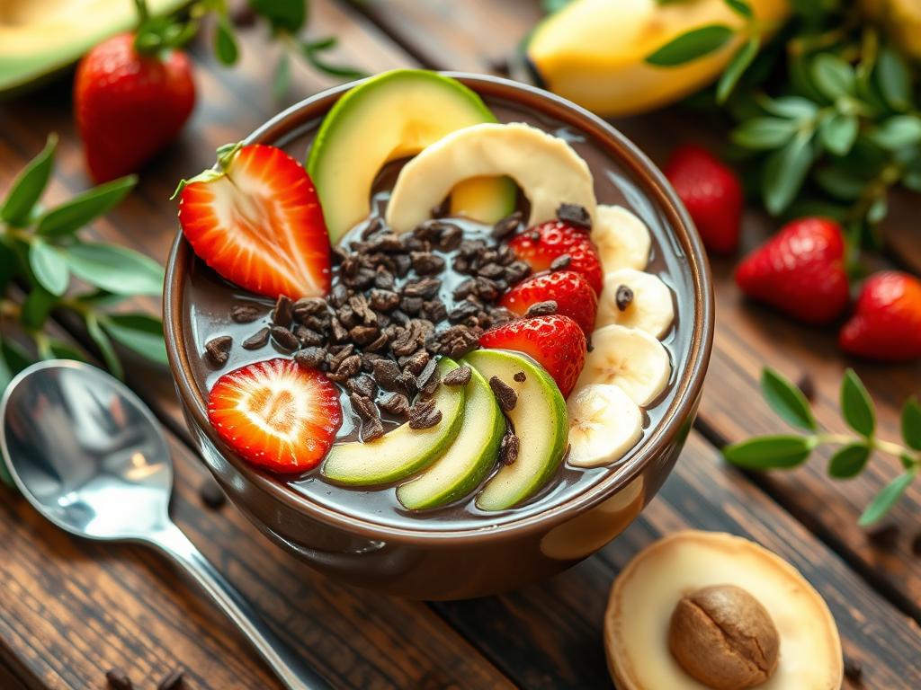 Chocolate Avocado Paleo Smoothie Bowl