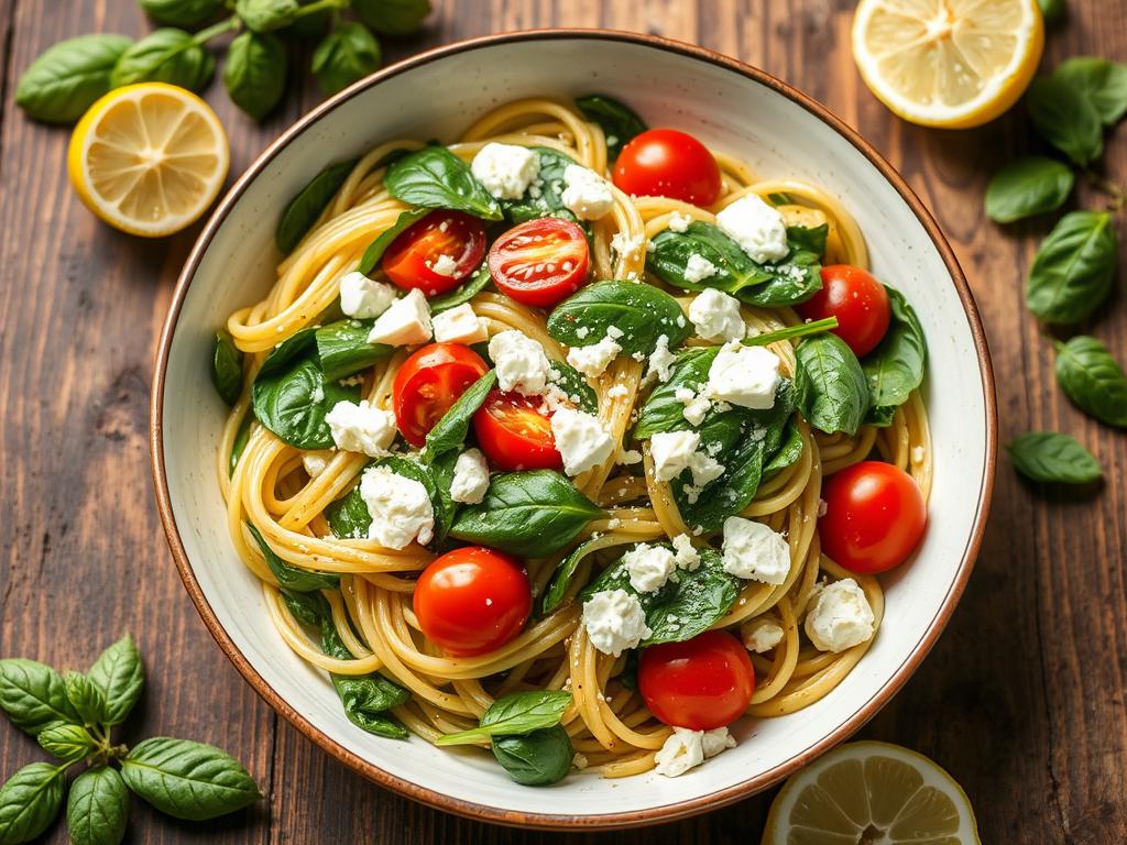 Healthy Spinach and Feta One-Pot Pasta