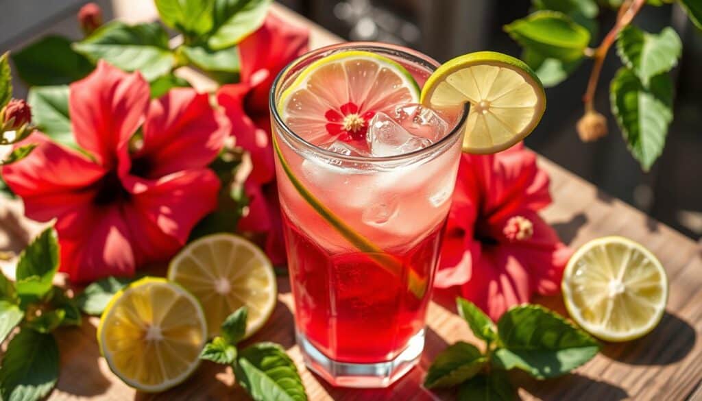 Hibiscus Iced Tea with Lime