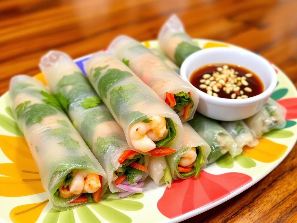 Vietnamese Spring Rolls with Dipping Sauce