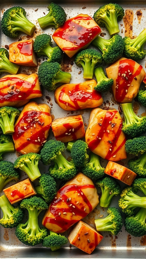 Sheet pan teriyaki chicken with broccoli