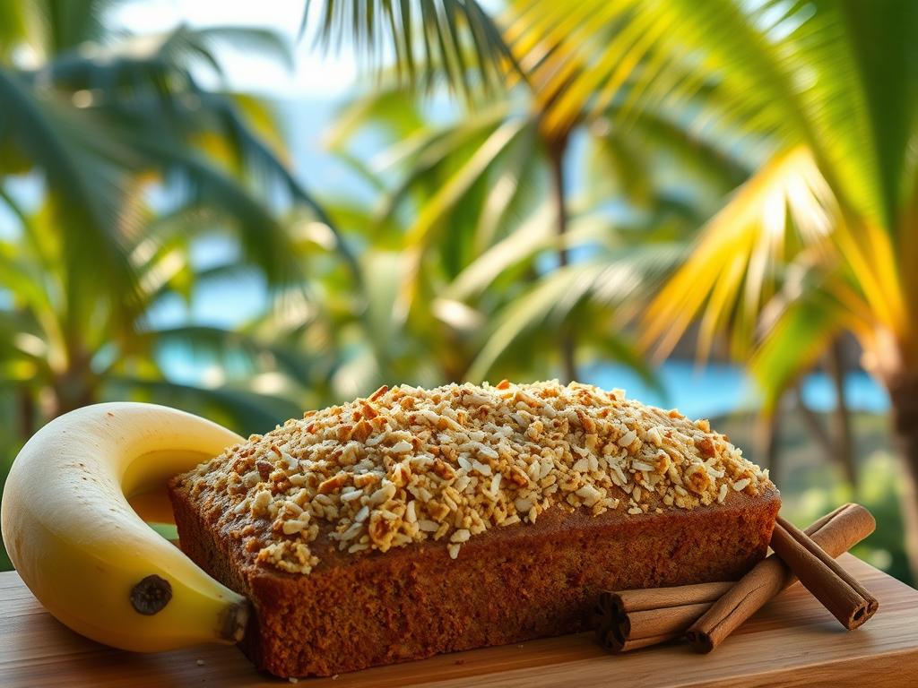 Authentic Hawalian Banana Bread With Coconut Crumble