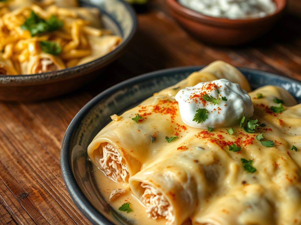 Creamy White Chicken Enchiladas (Family Favorite)