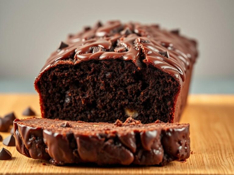 Double Dark Chocolate Banana Bread With Coffee Glaze