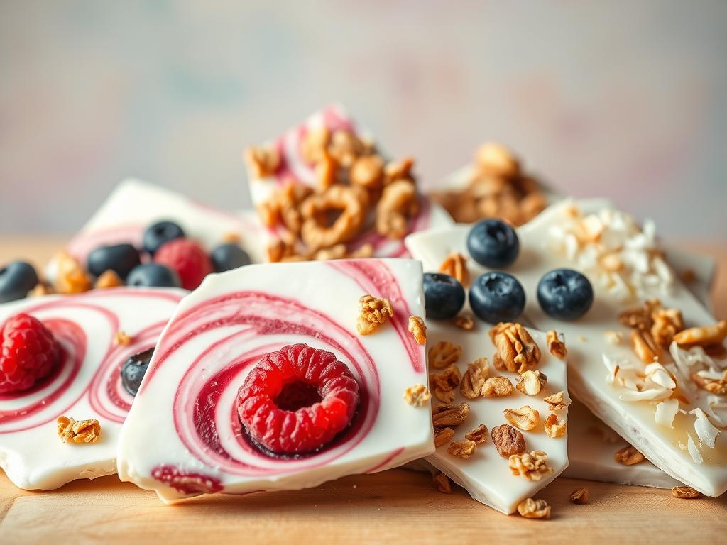 Frozen Yogurt Bark Varieties