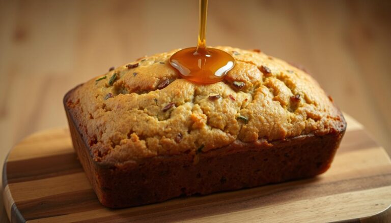 Garden-Fresh Zucchini Banana Bread With Honey Drizzle