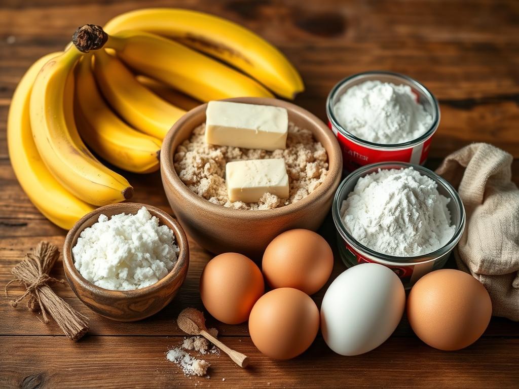 Ingredients for Homemade Banana Bread