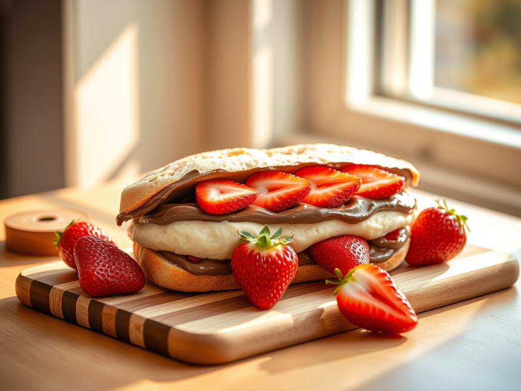 Nutella and Strawberry Dessert Sandwich