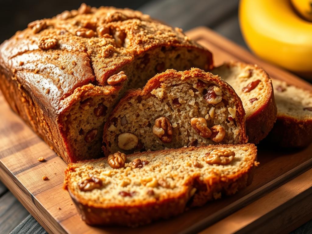 One-Bowl Moist Banana Nut Bread With Brown Sugar Topping